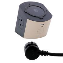 MOES SCH 2X2P+E CORNER WIRELESS CHARGER USB A+C 2M 1.5MM2 WHITE/BLACK