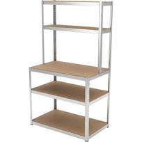 Įrankiai ir matavimo prietaisai // Įrankių, priedų naujienos // Regał met wcis z blatem rob, 5 pół, 180×100×60×30, 175 kg, ocy