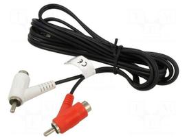 Cable | Jack 3.5mm 3pin plug,RCA socket x2,RCA plug x2 | 1.5m
