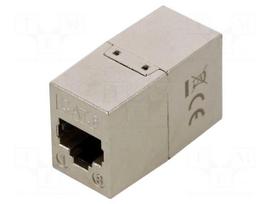 RJ 45 coupler | RJ45 socket,both sides | connection 1: 1 | grey
