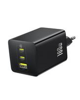 Wall Fast Charger EnerFill FE11 100W USB-A + 2xUSB-C QC PD, Black