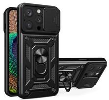 Nugarėlės dėklai iLike Apple iPhone 14 Pro Max Armor Camshield case Black