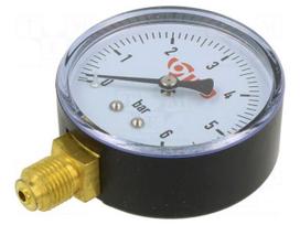 Manometer | G 1/4" | 0÷6bar | water | 60mm | Enclos.mat: plastic
