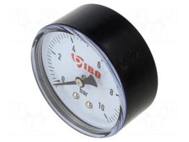 Manometer | G 1/4" | 0÷10bar | water | 60mm | Enclos.mat: plastic