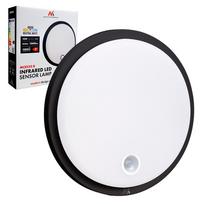 Maclean LED lamp with motion sensor, PIR sensor, black, 10W, IP65, 1000lm, neutral color, MCE525 B