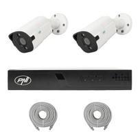 PNI House IP710J POE NVR video surveillance package, 2 PNI IP818J 8MP cameras and 2 20 meter UTP CAT6 cables included