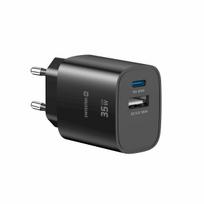 Swissten Edge Travel  Charger USB-C PD 35W + USB-A QC 18W Black