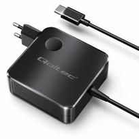 Qoltec 65W GaN Super Fast mains charger | USB-C PD PPS | 5–21V | 3–3.25A | Laptop | MacBook | Smartphone | 1.8m cable