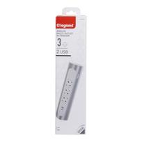 MOES SCH 3X2P+E CORNER ANGLE USB A+C WITHOUT CABLE ALUMINIUM PAINTED WHITE