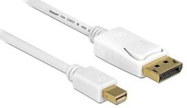 Laidas Delock Displayport / Displayport-mini Mini Display port male, Display port male, 1 m, balta sp.