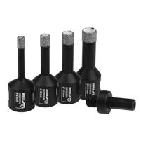Gręžtuvai, suktuvai, perforatoriai // Priedai malūnėliams, gręžtuvams ir suktuvams // Zestaw koronek diamentowych vb 6,8,10,12mm, adapter hex
