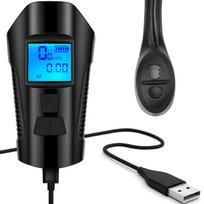 Sporto ir aktyvaus poilsio // Dviračių priedai // Lampka rowerowa led licznik dzwonek km prędkościomierz usb -s092
