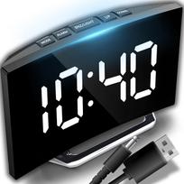 Produktai namams ir sodui // Įvairūs namų ir buities priedai // Zegar elektroniczny budzik lustro stojący wyświetlacz led termometr -e183