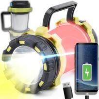 LED apšvietimas // Šviestuvai iš naujų pristatymų // Mocna latarka lampa warsztatowa wojskowa akumulatorowa led usb z uchwytem