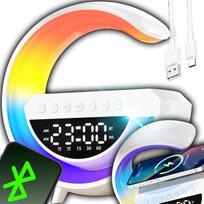 LED apšvietimas // Šviestuvai iš naujų pristatymų // Lampka nocna led rgb ładowarka indukcyjna bluetooth zegar radio głośnik