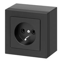 Įrankiai ir matavimo prietaisai // Įrankių, priedų naujienos // Gniazdo pojedyncze n/t 2P+Z Malta, 16 A, 250 V, NT-16M, czarny mat