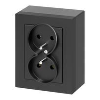 Įrankiai ir matavimo prietaisai // Įrankių, priedų naujienos // Gniazdo podwójne n/t 2x2P+Z Malta, 16 A, 250 V, NT-6M, czarny mat