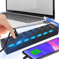 Produktai namams ir sodui // Įvairūs namų ir buities priedai // Hub usb rozdzielacz 7 portów rozgałęźnik usb 3.0