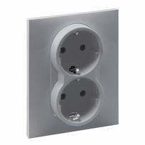 SUNO 2X2P+E SOCKET SCHUKO STANDARD AUTO TERMINALS SHUTTERED ALUMINIUM