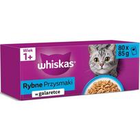 WHISKAS Fish Delicacies in Jelly – wet cat food – 80x85g