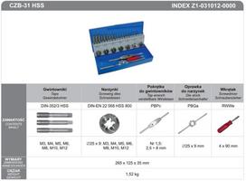 FANAR TAPS + DIES SET 31 pcs. M3-M12 CZB-31 HSS