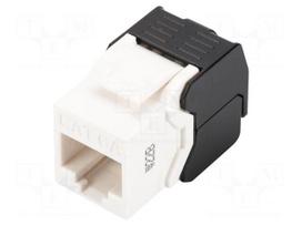 RJ45 module | Keystone | RJ45 socket | white,black | on cable | Cat 6a