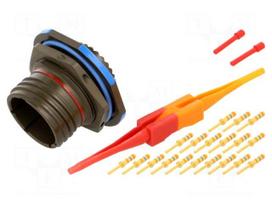 Connector: military | socket | male | PIN: 19 | straight | crimped | 7.5A