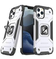 Nugarėlės dėklai Wozinsky Apple iPhone 13 Pro Ring Armor Case Kickstand Tough Rugged Silver
