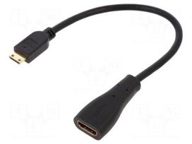 Cable | HDMI socket,mini HDMI plug | High Speed + Ethernet | black