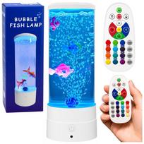 Produktai namams ir sodui // Įvairūs namų ir buities priedai // Lampka Nocna Ozdobna LED RGB Akwarium Z Rybkami 16 Kolorów USB Biała