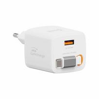 Swissten SlideCHARGE Power Charger GaN 45W USB-A 18W With retractable USB-C cable 0.75m white
