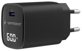 Charger Gembird 60W USB Type-C fast charger with LCD Black