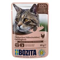 BOZITA Meat chunks in jelly with chicken liver – wet cat food – 85g