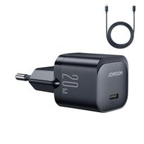 Adapteriai Joyroom  USB C 20W PD mini charger with USB C cable - Lightning Joyroom JR-TCF02 - black