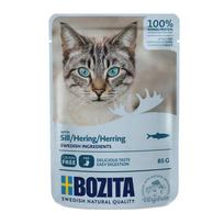 BOZITA Meat chunks in sauce with herring – wet cat food – 85g
