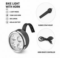 Dviračio priedas iLike  Rechargeable Bike Headlight with 120dB Horn, 280 Lumens, 4 Light Modes, USB Rechargeable, Wireless Remote Control