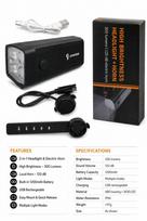 Dviračio priedas iLike  Rechargeable Bicycle Headlight with 120dB Electric Horn, 300 Lumens LED Bike Light, USB Rechargeable, Handlebar Remote Switch