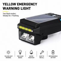 Dviračio priedas iLike  Solar Powered Bike Headlight with 120dB Horn, USB Rechargeable, 1000LM LED Bicycle Front Light, 4000mAh Battery, Emergency Warning Light