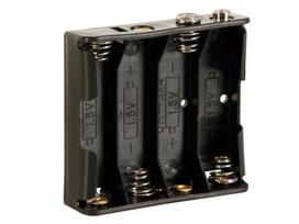 BATTERY HOLDER FOR 4 x AA-CELL (WITH SNAP TERMINALS)