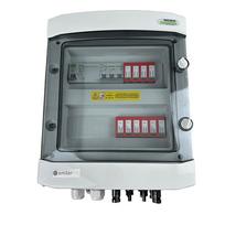 Switchgear attached DCAC hermetic IP65 EMITTER with DC surge arrester Dehn 1000V type 2, 2 x PV string, 2 x MPPT // og. AC Dehn type 2, 25A 3-F, RCD 40A/300mA