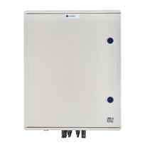 Switchgear attached DCAC hermetic IP66 EMITTER with DC surge arrester Dehn 1000V type 1+2, 4 x PV string, 4 x MPPT // ogr. AC Dehn type 1+2, 100A 3-F, FR 100A, syg. Faz + Socket