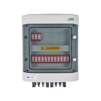 Switchgear attached DC hermetic IP65 EMITTER with Dehn 1000V type 2 DC surge arrester, 5x PV string, 5x MPPT