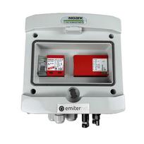 Switchgear attached DCAC hermetic IP65 EMITTER with DC surge arrester Dehn 1000V type 1+2, 1 x PV string, 1 x MPPT // og. AC Dehn type 1+2, 16A 1-F