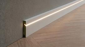 Polystyrene skirting board for LED strip, 2400x100x19mm