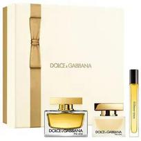 The One Gift Set EDP 75 ml, hair spray 30 ml, and EDP miniature 10 ml.