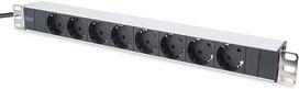 Brennenstuhl Alu-Line 10  4-way, power strip (black/silver, 1U)