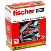Fischer EasyHook Angle DuoPower 8x40 (white, 25 pieces, with EasyHook angle hook)