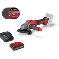 EINHELL Professional cordless angle grinder AXXIO 18/125, 18 Volt red/black, Li-Ion Plus battery 4.0 Ah