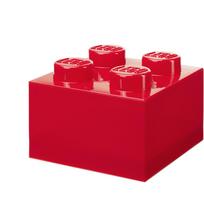 Room Copenhagen LEGO Storage Brick 4 Top Lid Glitter, storage box red/transparent