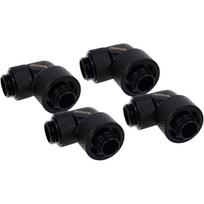 Alphacool Eiszapfen 16/10mm screw-in fitting, 90° rotatable, G1/4, black connection, for soft tubing (PVC, silicone, neoprene)